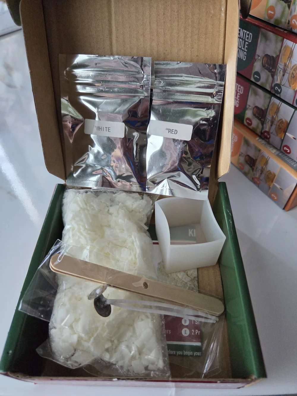 Candy Cane Candle Making Kit - Red & White